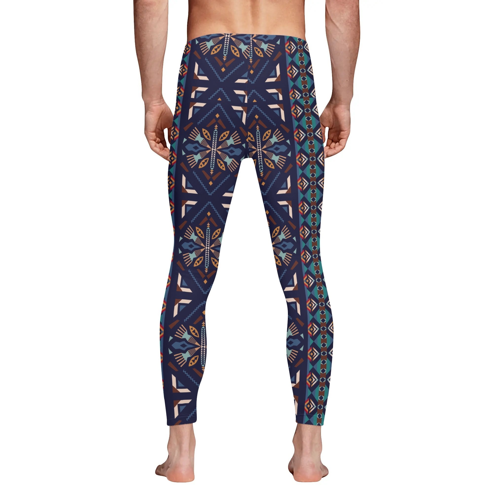 Abstract Tribal Mens Sports Leggings & Running Tights