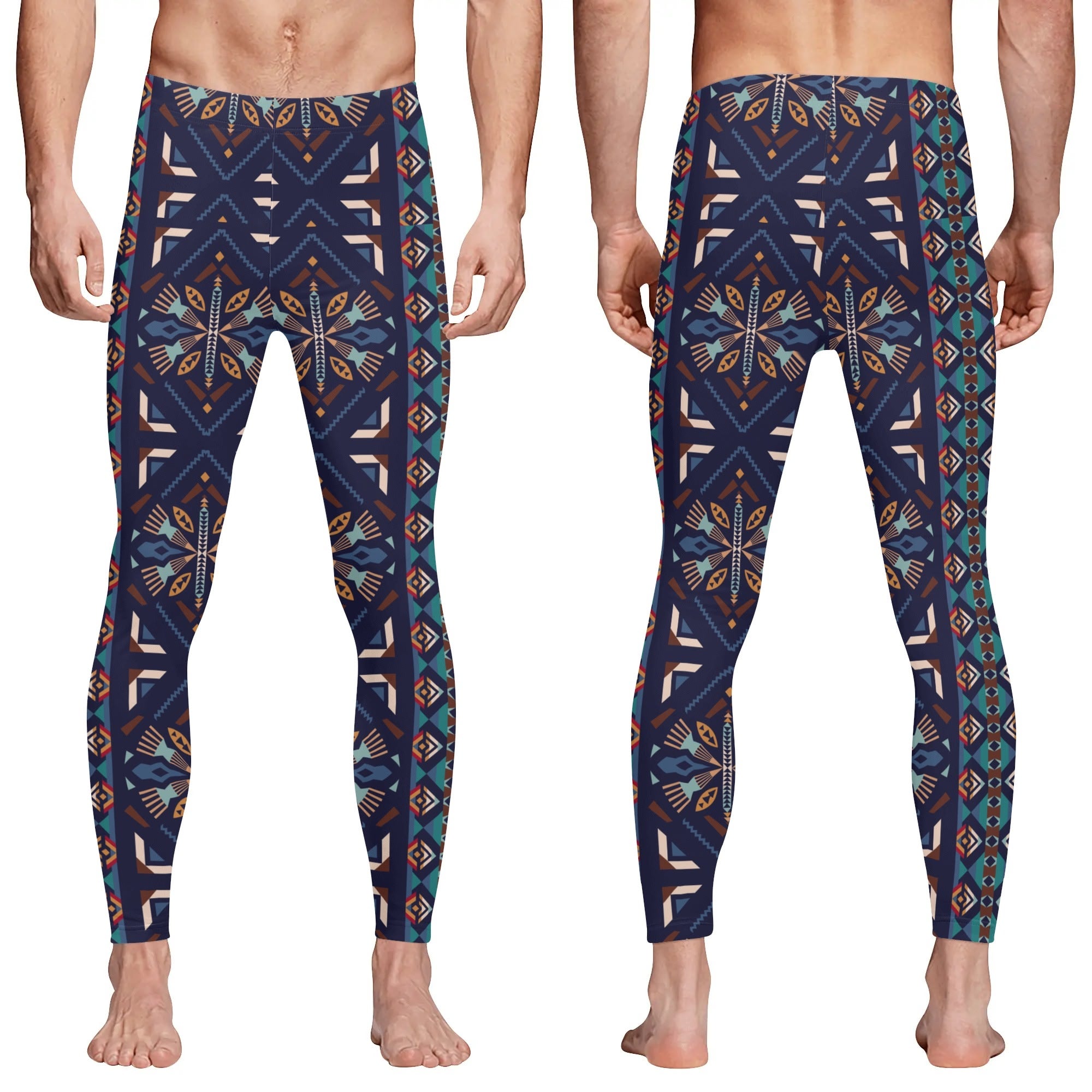 Abstract Tribal Mens Sports Leggings & Running Tights