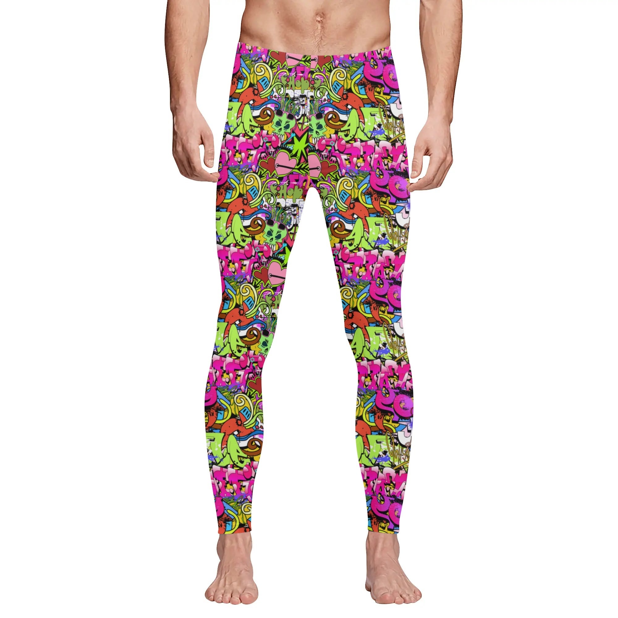 Graffiti Men's All Over Print Sports Leggings & Running Tights