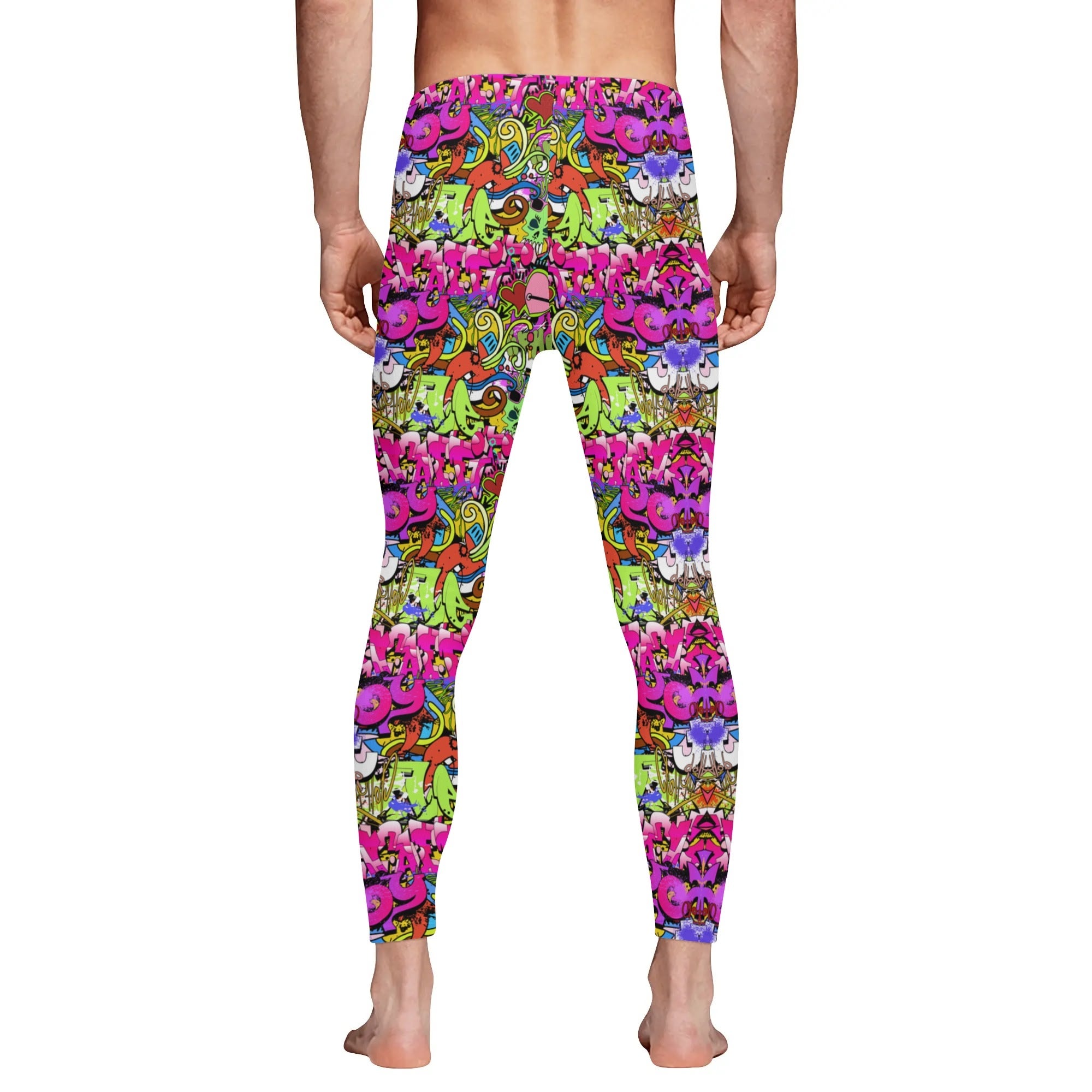 Graffiti Men's All Over Print Sports Leggings & Running Tights