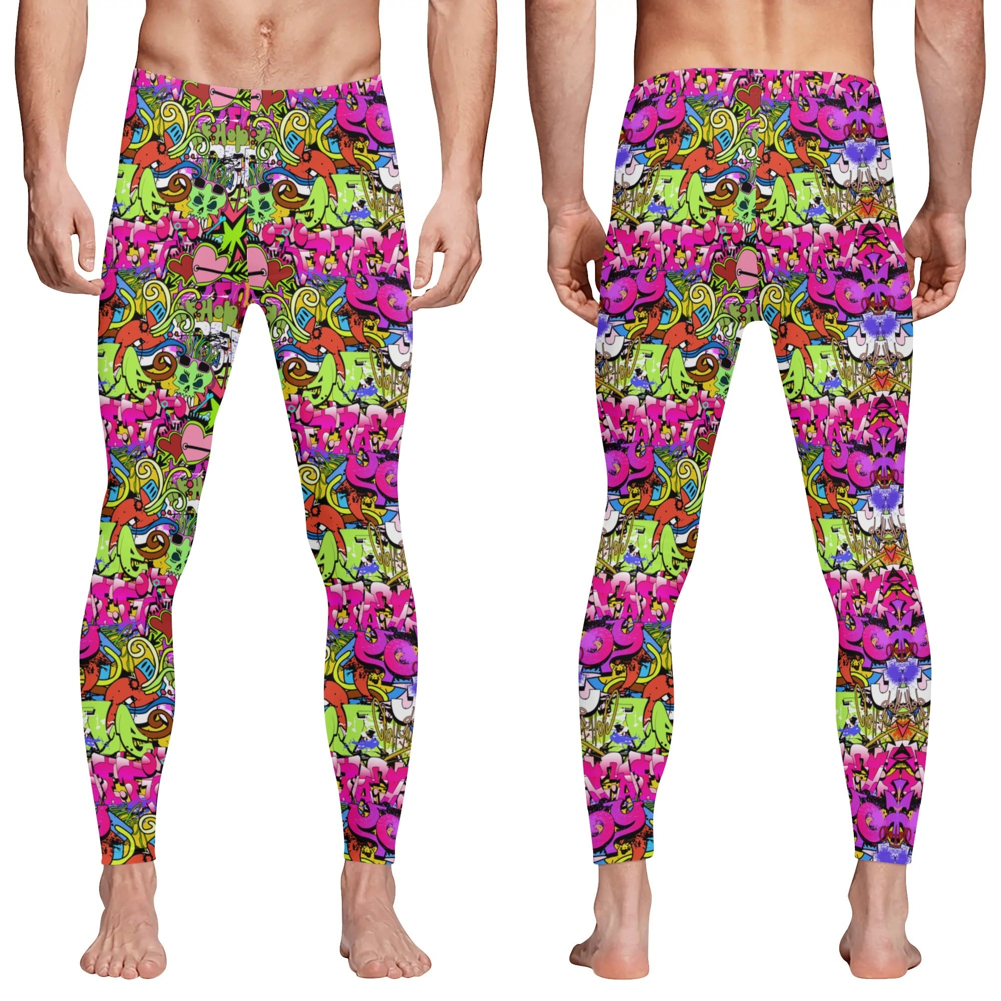 Graffiti Men's All Over Print Sports Leggings & Running Tights