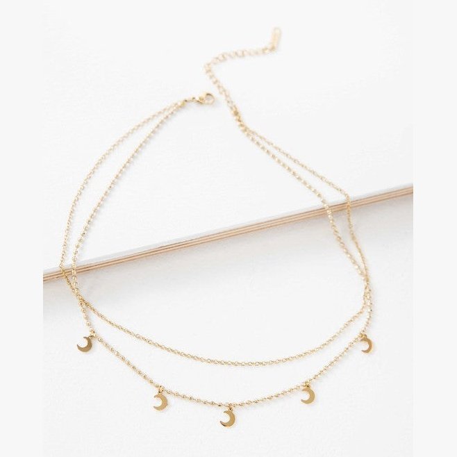 La Lune Tiny Moons Layered Necklace