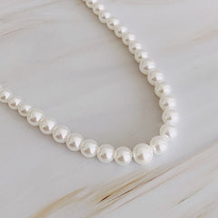 18k Gold Plated  Graduated Pearl Necklace
