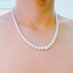 18k Gold Plated  Graduated Pearl Necklace