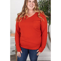 Long Sleeve Shirt with Thumb Holes Hadly in Pumpkin Spice