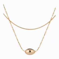 Layered oval pendant necklace