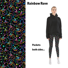 Pre Order Rainbow Rave Pumpkins Leggings with Pockets ETA 8/30/24