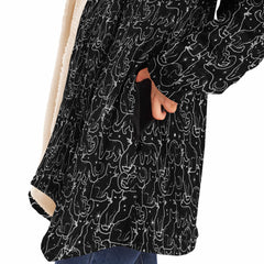 Black Cats Microfleece Cloak - White or Black Lining