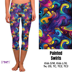 Painted swirls leggings and Capris
