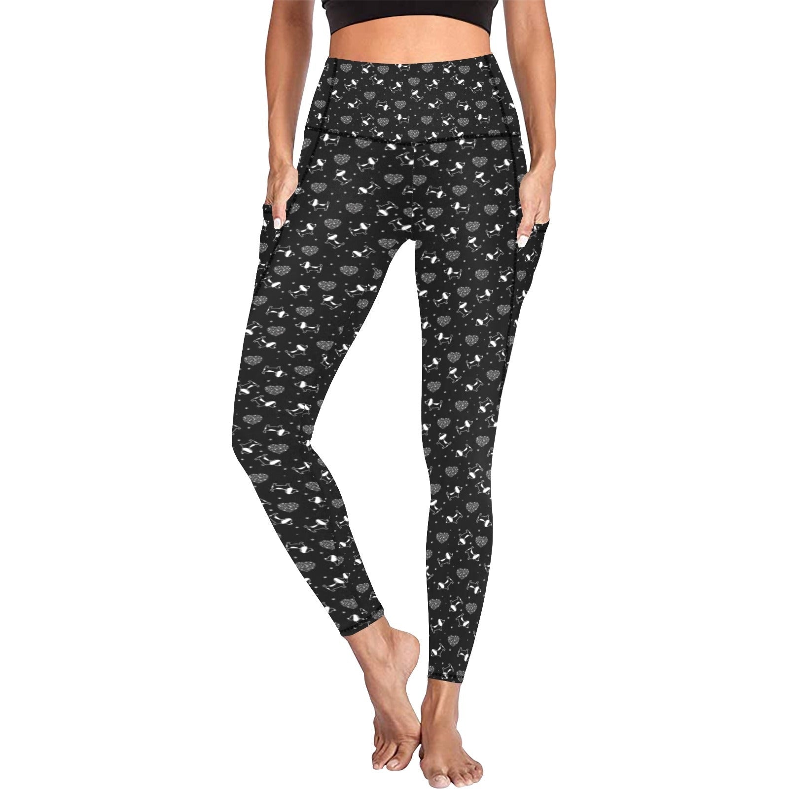 All Over Print Leggings with Pockets L56