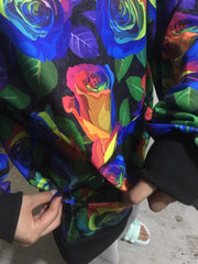 Rainbow Rose Hoodie Fleece or Legging Material