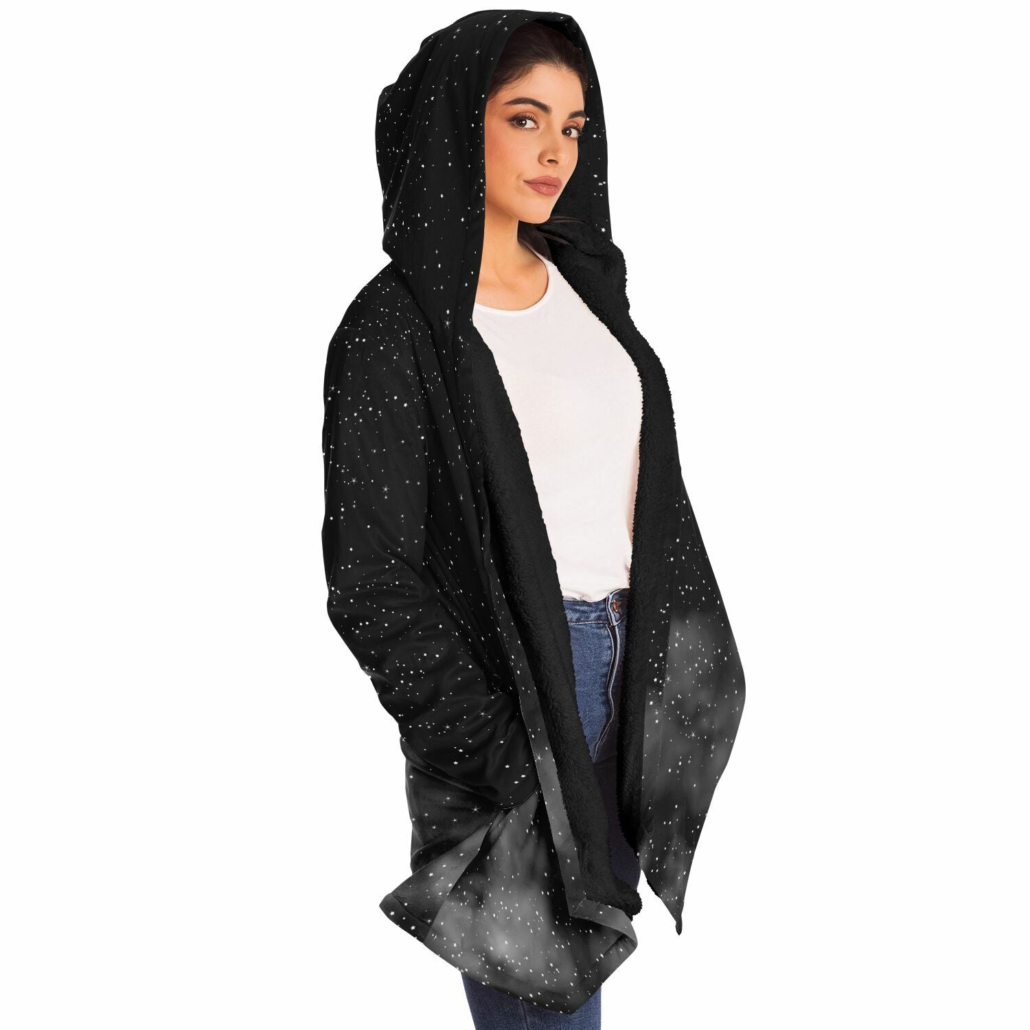 Night Sky Fog Microfleece Cloak - AOP