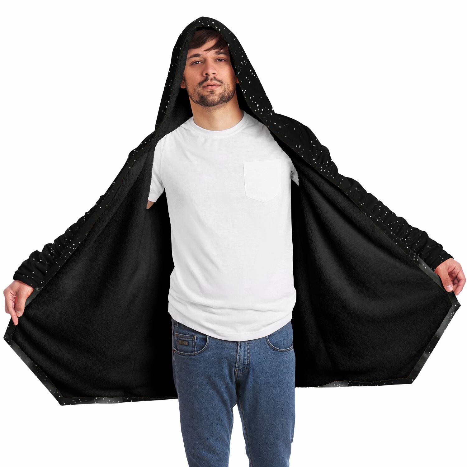 Night Sky Fog Microfleece Cloak - AOP