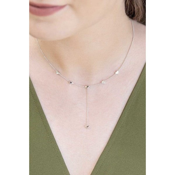 Falling in Love Heart Sterling Silver Lariat Necklace