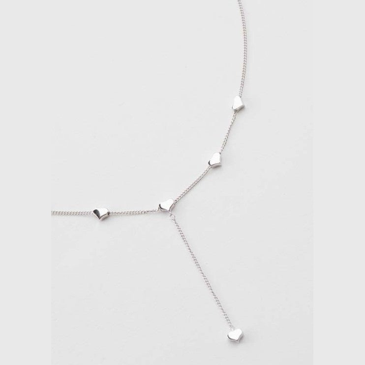 Falling in Love Heart Sterling Silver Lariat Necklace