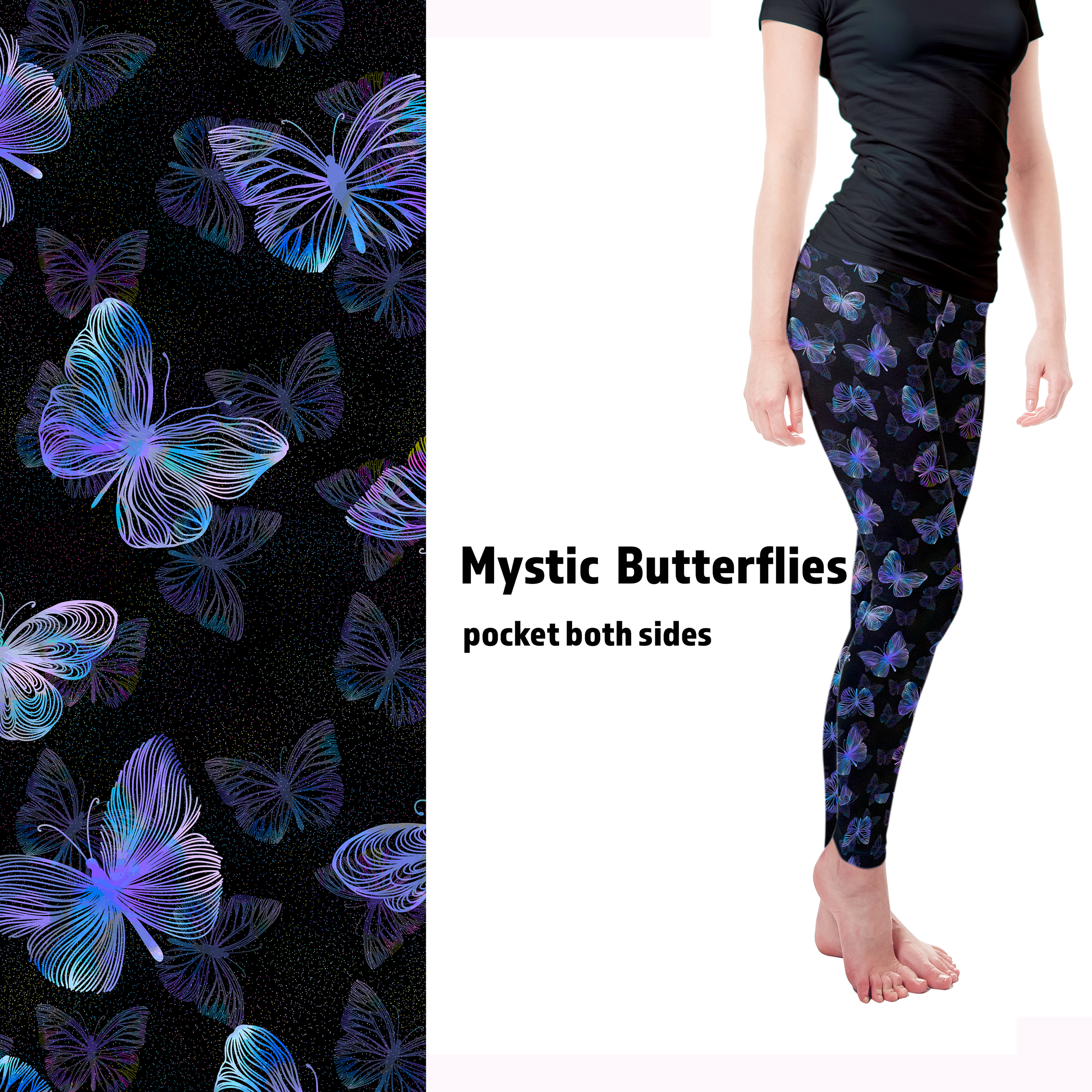 Mystic Butterflies Leggings with Pockets