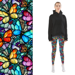 Stained Glass Butterfly Leggings with Pockets