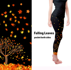 Falling Leaves Leggings with Pockets