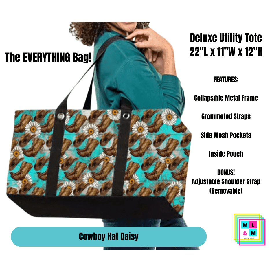 Cowboy Hat Daisy Collapsible Tote