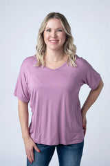 Pink V Neck Bamboo T-shirt Michelle Mae