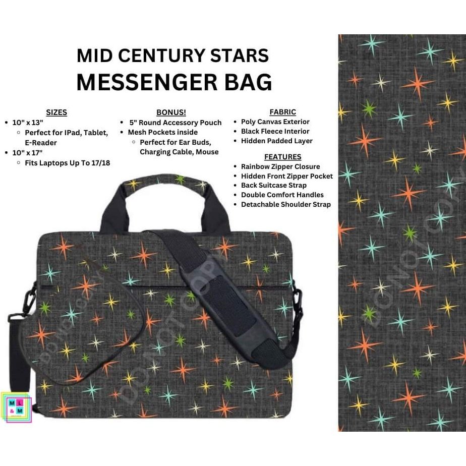 Mid Century Stars Messenger Bag