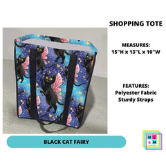 Black Cat Fairy Shopping Tote