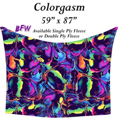 Colorgasm 59"x87" soft blanket available without sherpa fleece