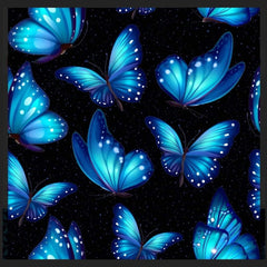 Blue Electric Butterfly Leggings with Pockets