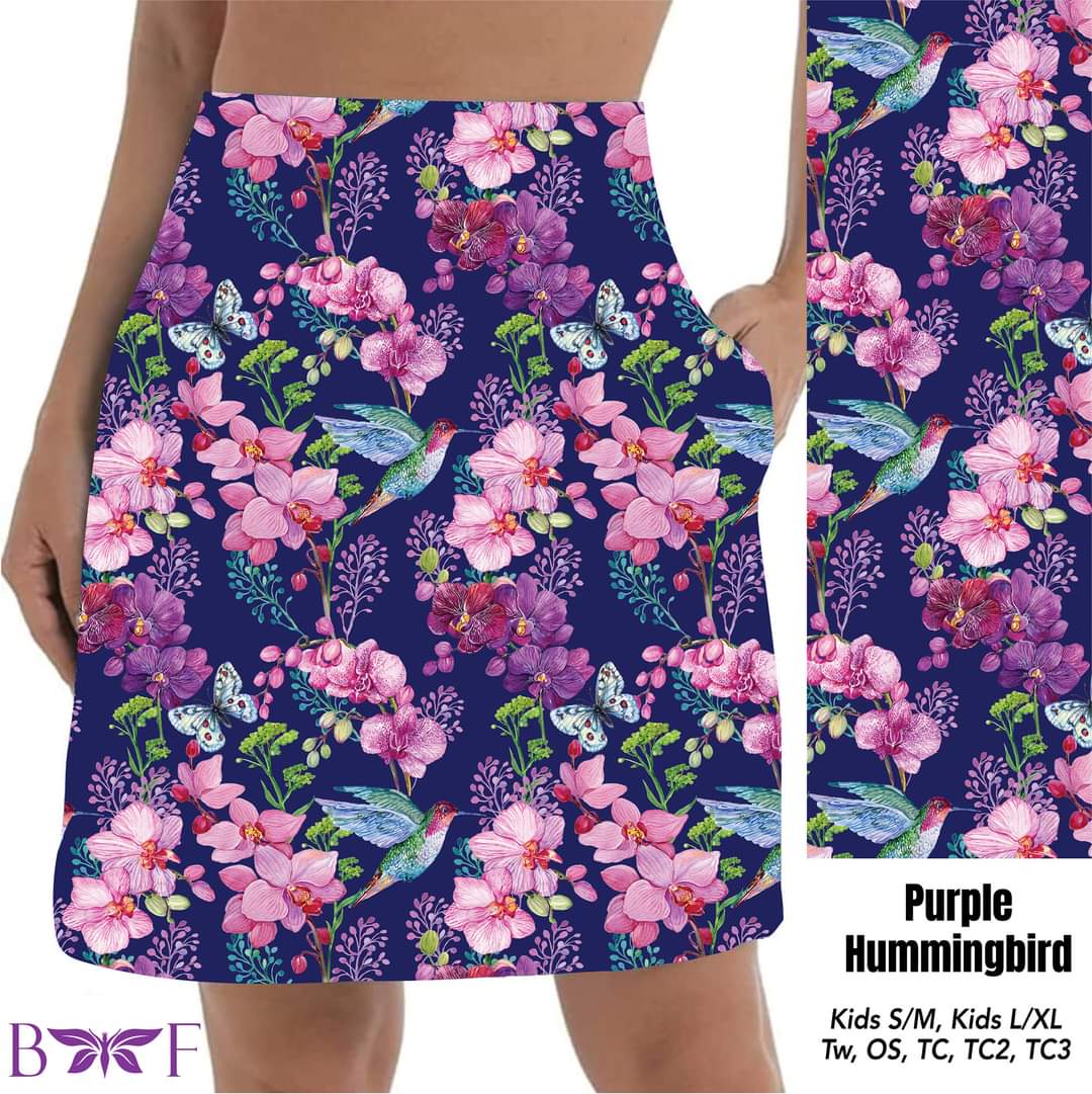 Purple Hummingbird skort with Pockets