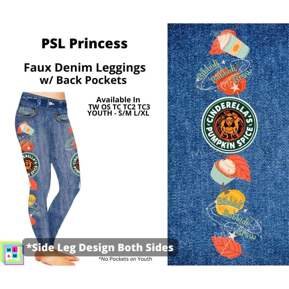 Princess Spice Coffee Full Length Faux Denim with Pockets