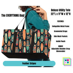 Feather Stripes Collapsible Tote