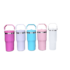 Tumbler with Flip up Straw 30 oz