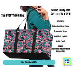 Hot Pink Cowhide Collapsible Tote