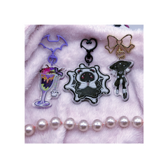 Creepy Cute 2.5” Sparkly Glitter Epoxy Oddity Keychain