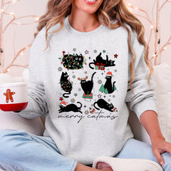 Merry Catmas, Christmas, Cat Lover, Santa, Pets Sweatshirt