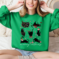 Merry Catmas, Christmas, Cat Lover, Santa, Pets Sweatshirt
