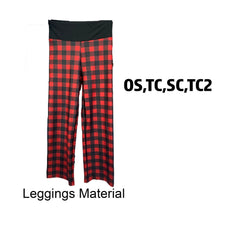 Buffalo Plaid Pajama Lounge Set  Bell Sleeves and Legging Material Pants with Pockets