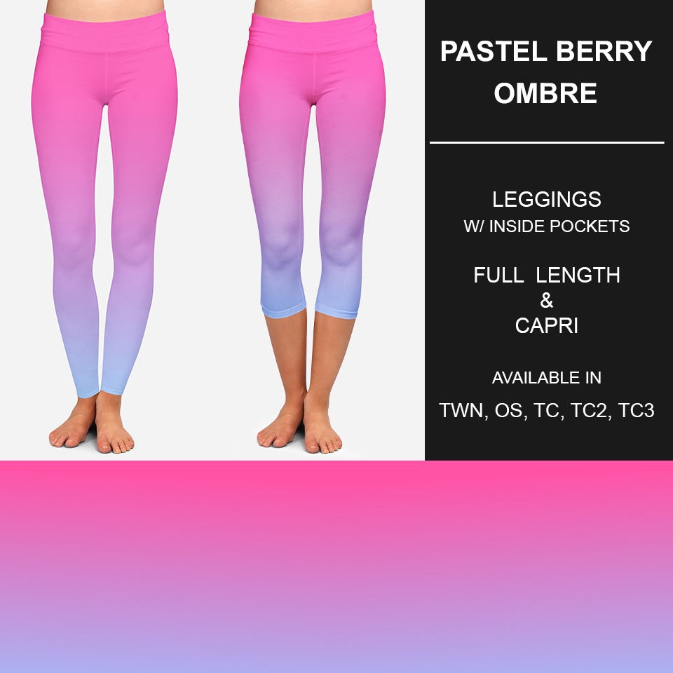 Pastel Berry Ombre Leggings w/ Pockets