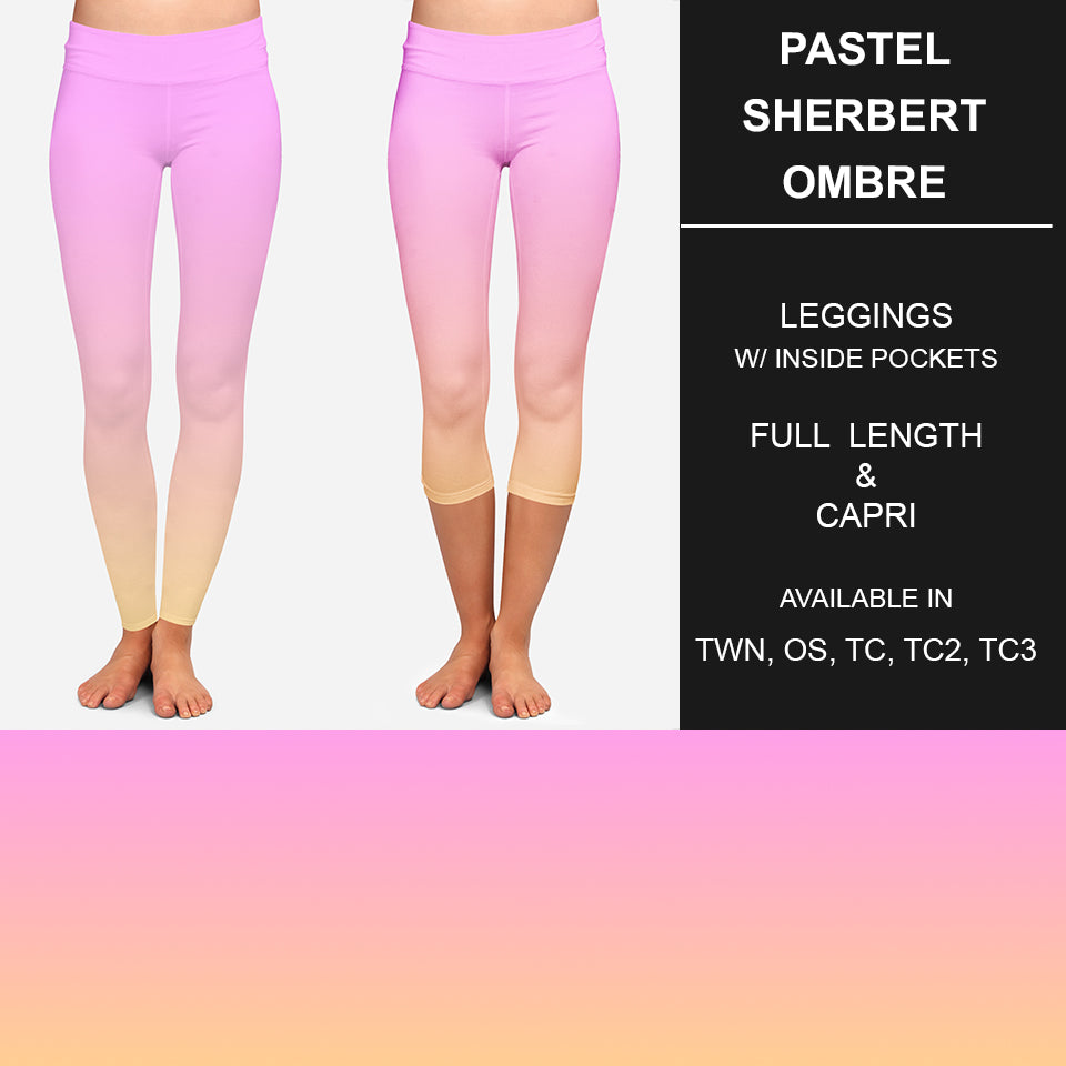 Pastel Sherbert Ombre Leggings w/ Pockets