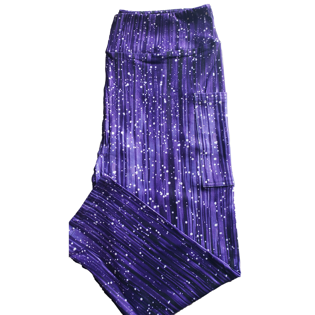 Galaxy Rain Capri Leggings – Cosmic Comfort with  Pockets