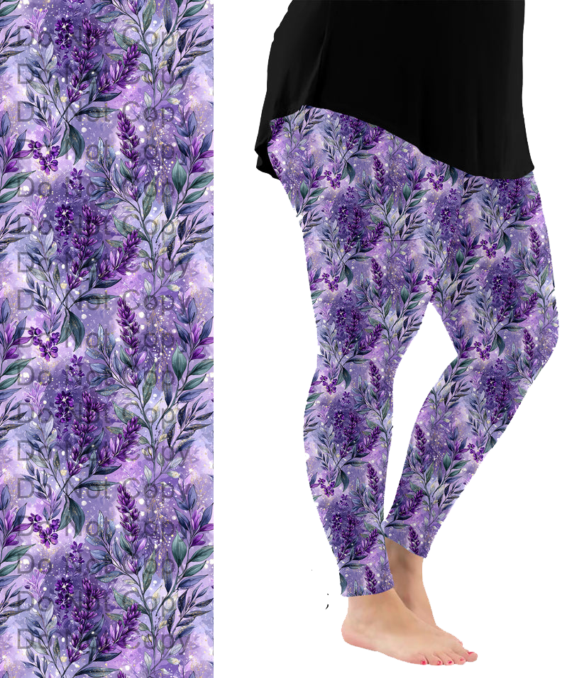 Legging Fleuri Lavande à l'Aquarelle