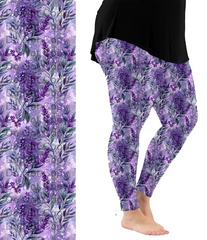 Legging Fleuri Lavande à l'Aquarelle