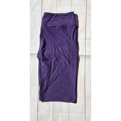 "Brylah Purple" Solid Capris & Bike Shorts