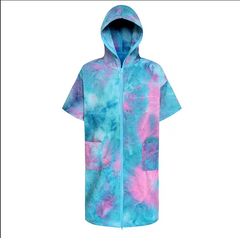 Terry Cloth Zip Beach Towel Tie Dye