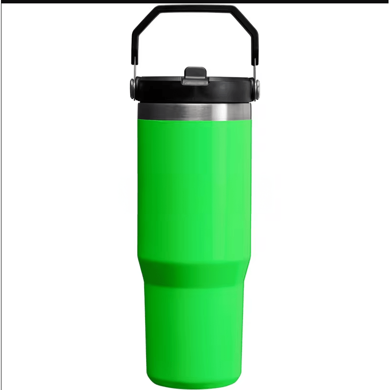 Neon Tumbler with Flip up Straw 30 oz Pink, Red, Yellow, Green