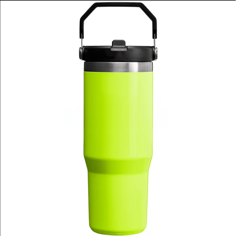 Neon Tumbler with Flip up Straw 30 oz Pink, Red, Yellow, Green