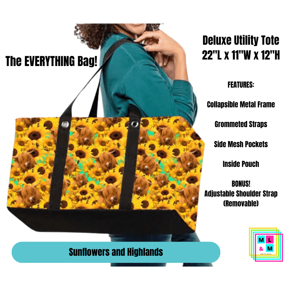Sunflower Highland Collapsible Tote