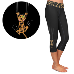 Patchwork Paws Tortoiseshell Scratch Kitty Leggings- Full Length or Capri  Pockets -Pre Order
