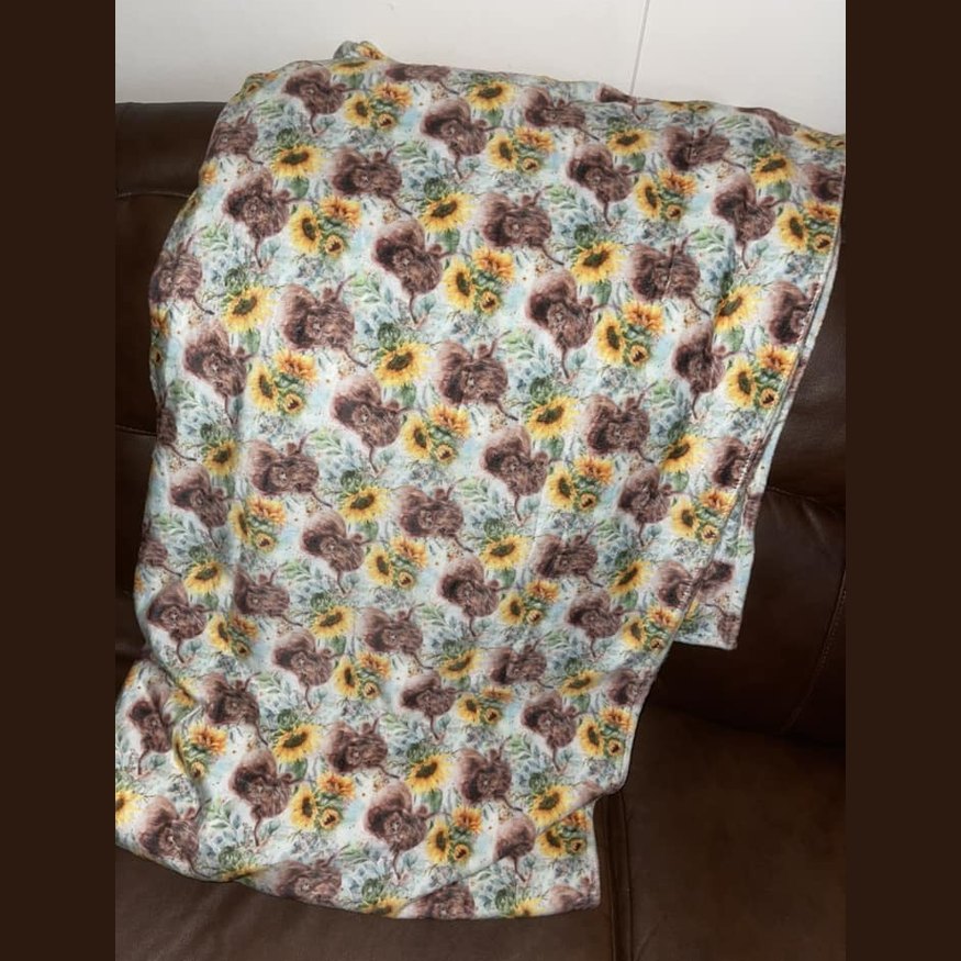 EMBROID BLACK FLORAL- GIANT SHAREABLE THROW BLANKET