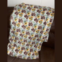 EMBROID BLACK FLORAL- GIANT SHAREABLE THROW BLANKET